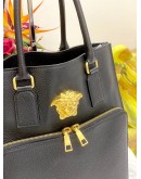 (LIKE NEW) VERSACE LA MEDUSA TOTE BAG  IN BLACK CALFSKIN LEATHER