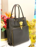 (LIKE NEW) VERSACE LA MEDUSA TOTE BAG  IN BLACK CALFSKIN LEATHER