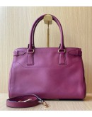 SALVATORE FERRAGAMO BATIK TOTE PURPLE SAFFIANO LEATHER HANDLE BAG WITH STRAPS