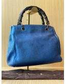 GUCCI METALLIC BLUE LEATHER BBOO TOP HANDLE