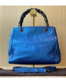 GUCCI METALLIC BLUE LEATHER BBOO TOP HANDLE