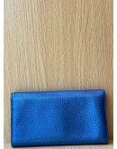 GUCCI BLUE LEATHER BAMBOO WALLET