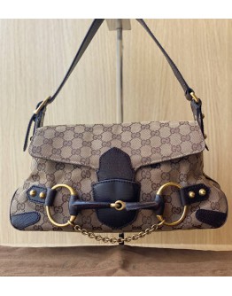 GUCCI HORSEBIT GG CANVAS SHOULDER BAG