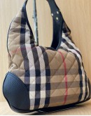 BURBERRY HOUSE CHECK CANVAS BROOK HOBO BAG