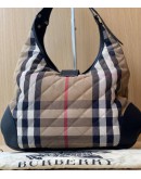 BURBERRY HOUSE CHECK CANVAS BROOK HOBO BAG