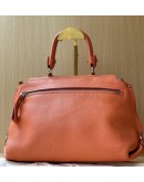  SALVATORE FERRAGAMO PEBBLED LEATHER TOP HANDLE BAG WITH STRAP