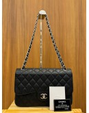 CHANEL CLASSIC JUMBO CAVIAR LEATHER DOUBLE FLAP BAG