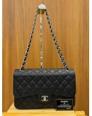 CHANEL CLASSIC JUMBO CAVIAR LEATHER DOUBLE FLAP BAG