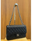 CHANEL CLASSIC JUMBO CAVIAR LEATHER DOUBLE FLAP BAG