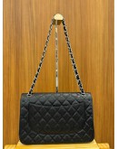 CHANEL CLASSIC JUMBO CAVIAR LEATHER DOUBLE FLAP BAG