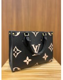  LOUIS VUITTON BLACK MONOGRAM EMPREINTE LEATHER ON THE GO PM