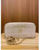 CHANEL DEAUVILLE DOUBLE ZIP CLUTCH CHAIN BAG