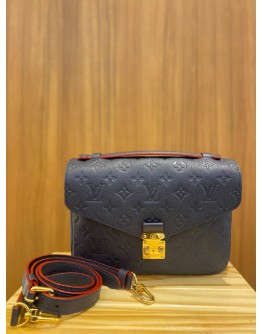 (UNUSED) LOUIS VUITTON METIS MIDNIGHT BLUE MONOGRAM EMPREINTE LEATHER HANDLE BAG WITH STRAP -FULL SET-