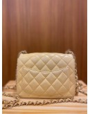 CHANEL MINI SQUARE FLAP BAG YELLOW LAMBSKIN LIGHT GOLD HARDWARE 