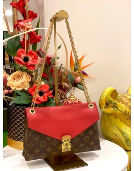 (LIKE NEW) LOUIS VUITTON CERISE MONOGRAM CANVAS PALLAS CHAIN BAG - FULL SET -