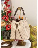 (UNUSED) 2022 LOUIS VUITTON MURIA CREME BUCKET MAHINA CALFSKIN LEATHER CROSSBODY BAG -FULL SET-