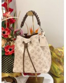 (UNUSED) 2022 LOUIS VUITTON MURIA CREME BUCKET MAHINA CALFSKIN LEATHER CROSSBODY BAG -FULL SET-