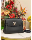 (LIKE NEW) MICROCHIP LOUIS VUITTON LOCKME EVER BLACK LEATHER BAG -FULL SET-