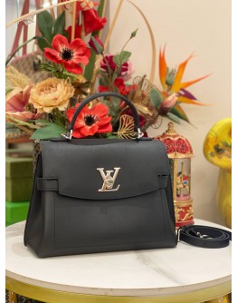 (LIKE NEW) MICROCHIP LOUIS VUITTON LOCKME EVER BLACK LEATHER BAG -FULL SET-