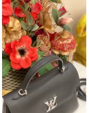 (LIKE NEW) MICROCHIP LOUIS VUITTON LOCKME EVER BLACK LEATHER BAG -FULL SET-