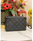 (LIKE NEW) 2023 MICROCHIP LOUIS VUITTON SOFT TRUNK MONOGRAM ECLIPSE CANVAS AND BOASTS MATTE BLACK CHAIN BAG