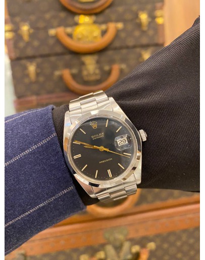 ROLEX OYSTERDATE PRECISION REF 6694 BLACK DIAL 34MM MANUAL WINDING WATCH -FULL SET-