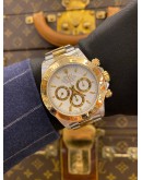 ROLEX DAYTONA SUPERLATIVE CHRONOMETER COSMOGRAPH HALF 18K 750 YELLOW GOLD REF 16523 WHITE DIAL 40MM AUTOMATIC WATCH 