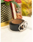 GUCCI GG LOGO BLACK GUCCISSIMA LEATHER BELT SIZE 95/38