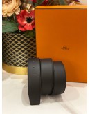 (UNUSED) HERMES REVERSIBLE BELT BLACK / BROWN SIZE 95 (WITHOUT THE BUCKLE)