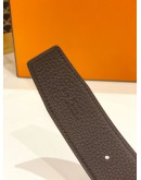 (UNUSED) HERMES REVERSIBLE BELT BLACK / BROWN SIZE 95 (WITHOUT THE BUCKLE)