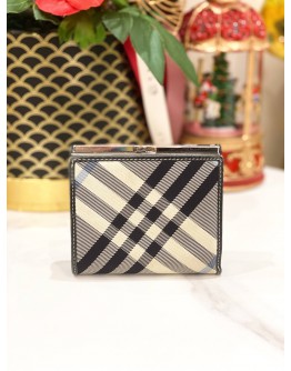 BURBERRY BLUE LABEL PLAID PRINT FRENCH WALLET