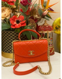 2019 CHANEL TRENDY CC SMALL TOP HANDLE SLING BAG ROSSA COLOR GHW