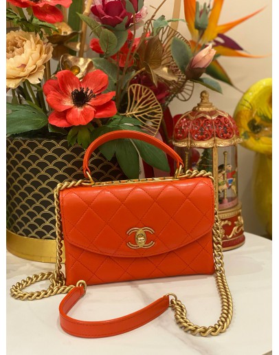 2019 CHANEL TRENDY CC SMALL TOP HANDLE SLING BAG ROSSA COLOR GHW