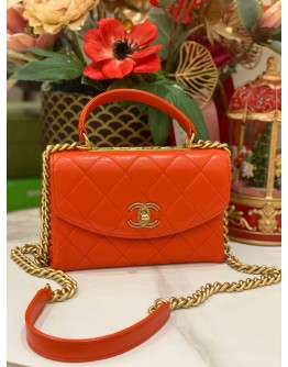 2019 CHANEL TRENDY CC SMALL TOP HANDLE SLING BAG ROSSA COLOR GHW