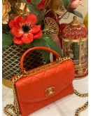 2019 CHANEL TRENDY CC SMALL TOP HANDLE SLING BAG ROSSA COLOR GHW