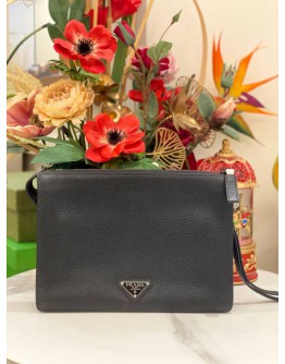 PRADA VITELLO CITY BLACK CLUTCH 