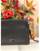 PRADA VITELLO CITY BLACK CLUTCH 