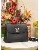 (LIKE NEW) MICROCHIP LOUIS VUITTON LOCKME EVER BLACK LEATHER BAG -FULL SET-