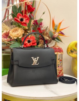 (LIKE NEW) MICROCHIP LOUIS VUITTON LOCKME EVER BLACK LEATHER BAG -FULL SET-