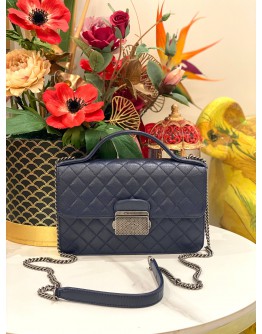 CHANEL QUILTED LAMBSKIN LEATHER SMALL CC UNIVERSITY TOP HANDLE FLAP CHAIN BAG