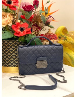 CHANEL QUILTED LAMBSKIN LEATHER SMALL CC UNIVERSITY TOP HANDLE FLAP CHAIN BAG