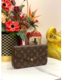 (LIKE NEW) LOUIS VUITTON FELICIE FLAP BAG IN BROWN MONOGRAM CANVAS -FULL SET-  