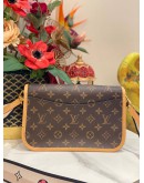 (LIKE NEW) MICROCHIP LOUIS VUITTON DIANE BROWN MONOGRAM CANVAS / LEATHER TRIM WITH FUCHSIA REMOVABLE STRAP 