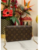 (LIKE NEW) LOUIS VUITTON FELICIE FLAP BAG IN BROWN MONOGRAM CANVAS -FULL SET-  