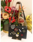 (LIKE NEW) CHRISTIAN DIOR MEDIUM BLACK PATCHWORK DIORAMA BAG