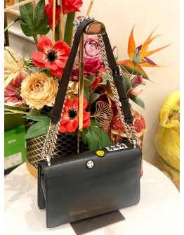 (LIKE NEW) CHRISTIAN DIOR MEDIUM BLACK PATCHWORK DIORAMA BAG