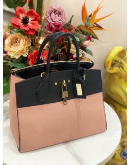 LOUIS VUITTON CITY STEAMER PM LEATHER HANDLE BAG WITH STRAP IN BLACK PINK