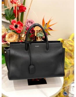 YSL SAINT LAURENT CABAS RIVE GAUCHE GRAINED CALFSKIN LEATHER BAG
