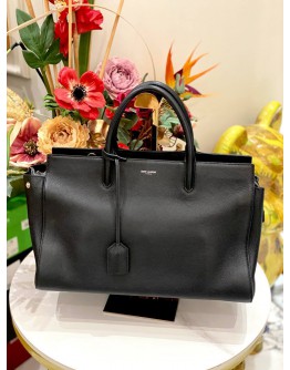 YSL SAINT LAURENT CABAS RIVE GAUCHE GRAINED CALFSKIN LEATHER BAG
