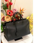 YSL SAINT LAURENT CABAS RIVE GAUCHE GRAINED CALFSKIN LEATHER BAG